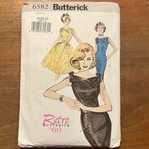 Butterick Retro '60 Dress Pattern size 18-20-22 new (2001)